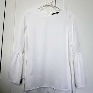 silky Zara shirt with trumpet sleeves